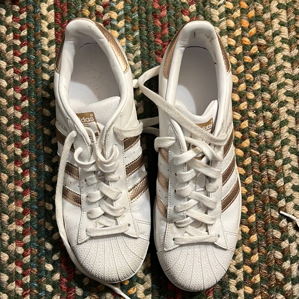 Rose gold adidas superstars